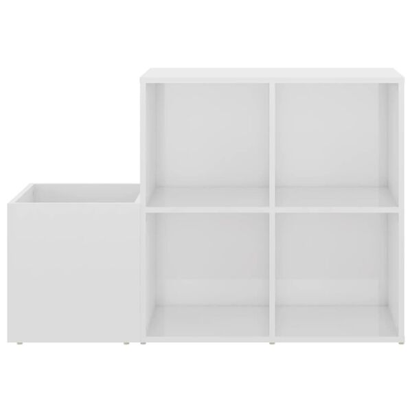 vidaXL Παπουτσοθήκη Χολ Γυαλ. Λευκή 105 x 35,5 x 70 εκ από Επεξ. Ξύλο