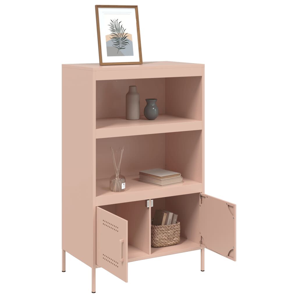 vidaXL Ραφιέρα Ροζ 68x39x113 εκ. από Ατσάλι