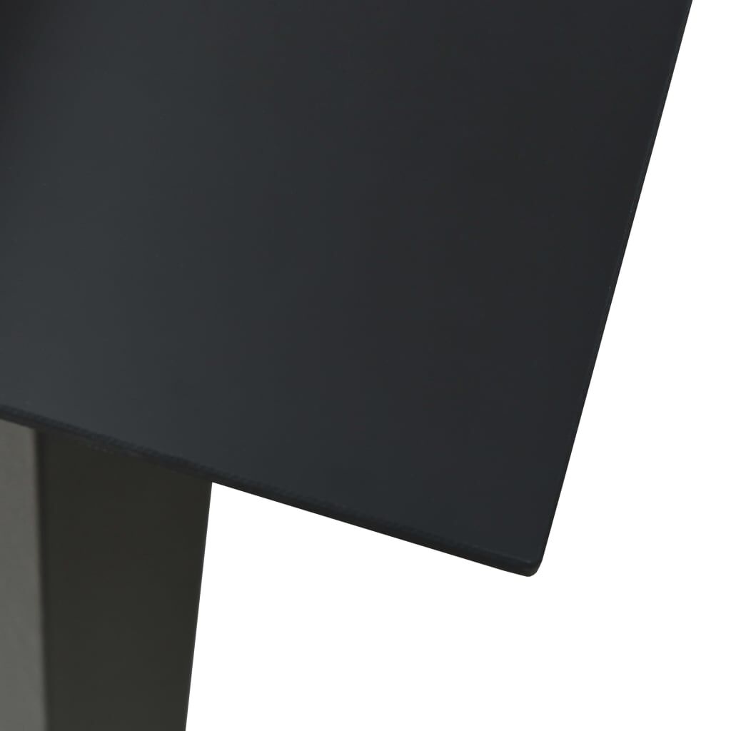 vidaXL Τραπεζαρία Κήπου Μαύρη 190 x 90 x 74 εκ. από Ατσάλι / Γυαλί