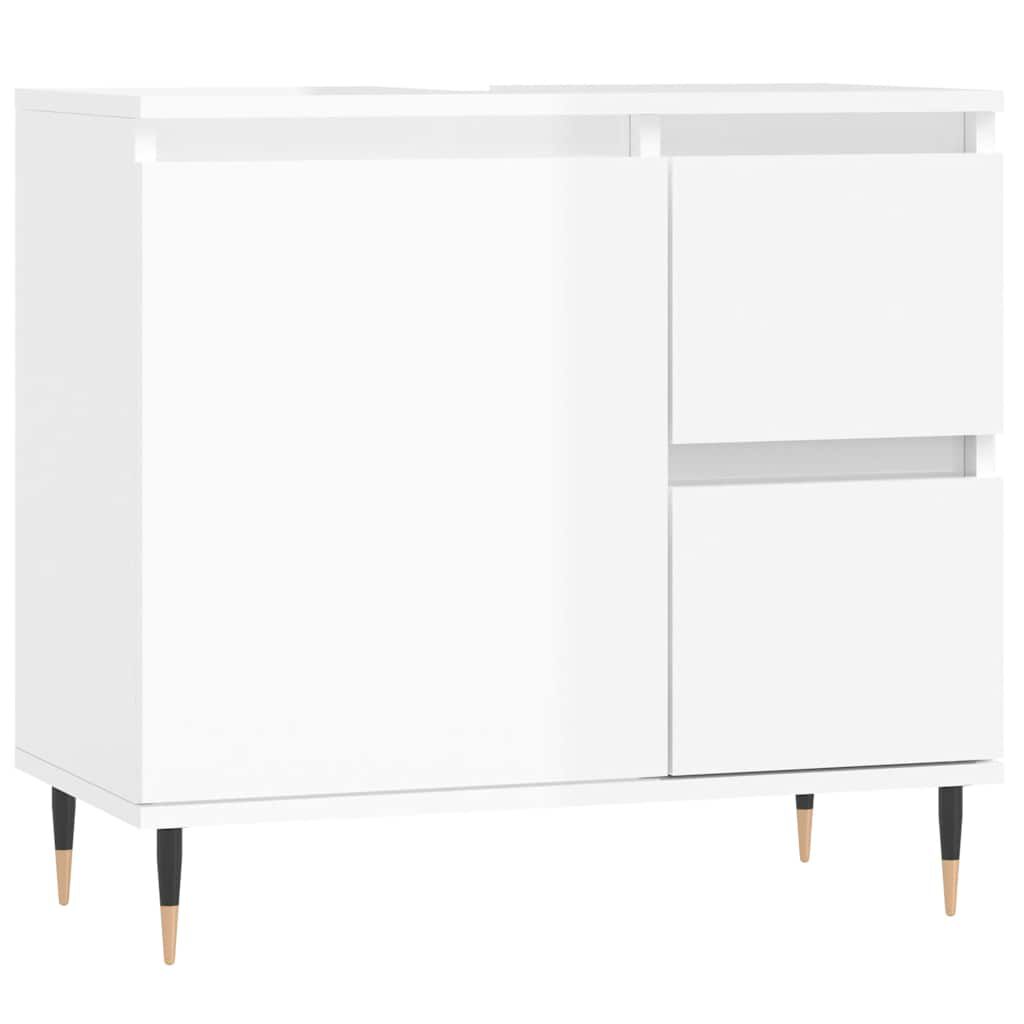 vidaXL Ντουλάπι Μπάνιου Γυαλιστερό Λευκό 65x33x60 εκ. Επεξεργ. Ξύλο