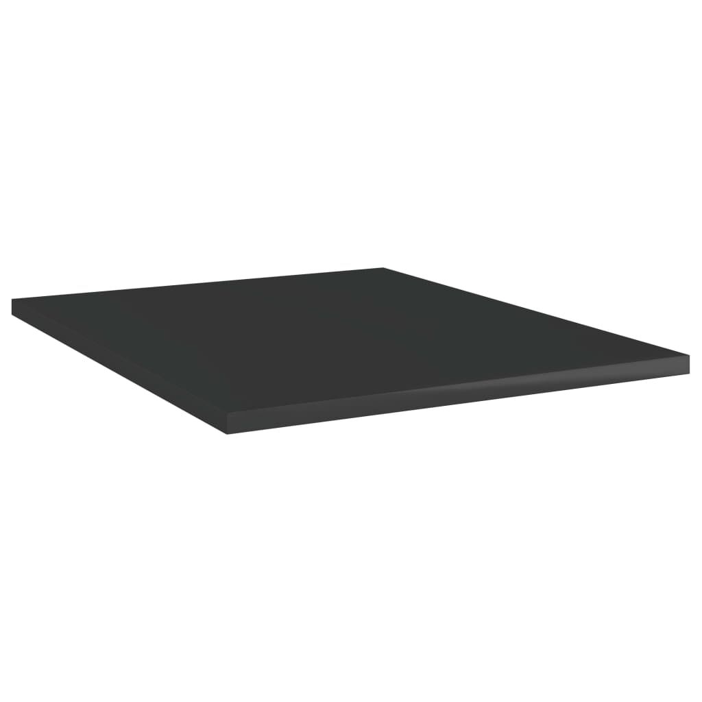 vidaXL Ράφια Βιβλιοθήκης 4 τεμ. Γυαλ. Μαύρο 40x50x1,5 εκ. Μοριοσανίδα