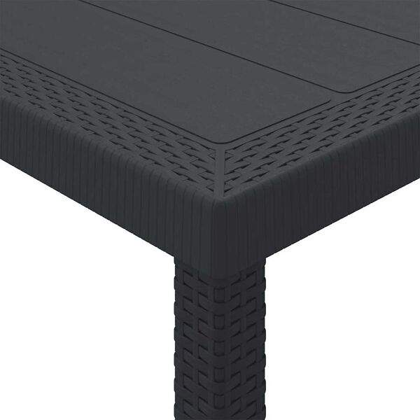 vidaXL Σέτ φαγητού για κήπο 7 pcs Ανθρακί Rattan Polt