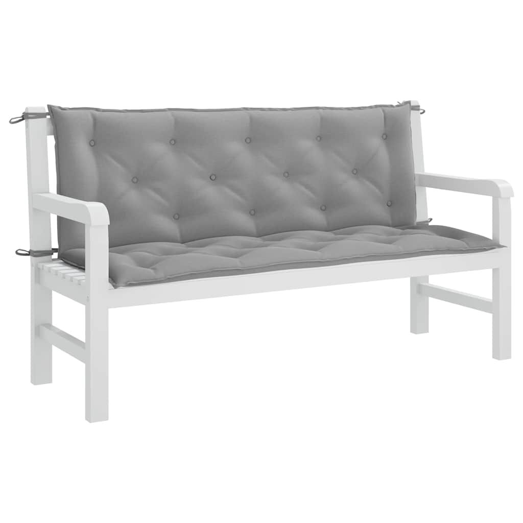 vidaXL Μαξιλάρι Πάγκου Κήπου Γκρι 150x(50+50)x7 εκ. Ύφασμα Oxford