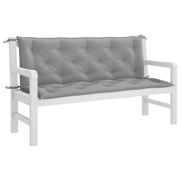 vidaXL Μαξιλάρι Πάγκου Κήπου Γκρι 150x(50+50)x7 εκ. Ύφασμα Oxford