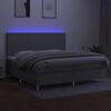 vidaXL &Kappa;&rho;&epsilon;&beta;ά&tau;&iota; Boxspring &mu;&epsilon; &Sigma;&tau;&rho;ώ&mu;&alpha; & LED &Alpha;&nu;.&Gamma;&kappa;&rho;&iota; 200x200&epsilon;&kappa;. &Upsilon;&phi;&alpha;&sigma;&mu;ά&tau;&iota;&nu;&omicron;