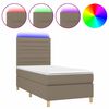 vidaXL &Kappa;&rho;&epsilon;&beta;ά&tau;&iota; Boxspring &mu;&epsilon; &Sigma;&tau;&rho;ώ&mu;&alpha; & LED Taupe 80x200 &epsilon;&kappa;. &Upsilon;&phi;&alpha;&sigma;&mu;ά&tau;&iota;&nu;&omicron;
