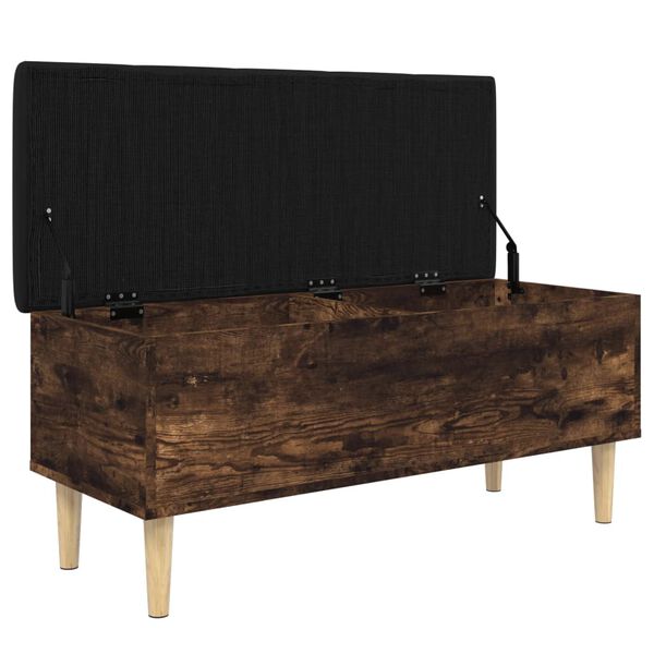vidaXL Παγκάκι Αποθήκευσης Καπνιστή Δρυς 102x42x46 εκ. από Επεξ. Ξύλο