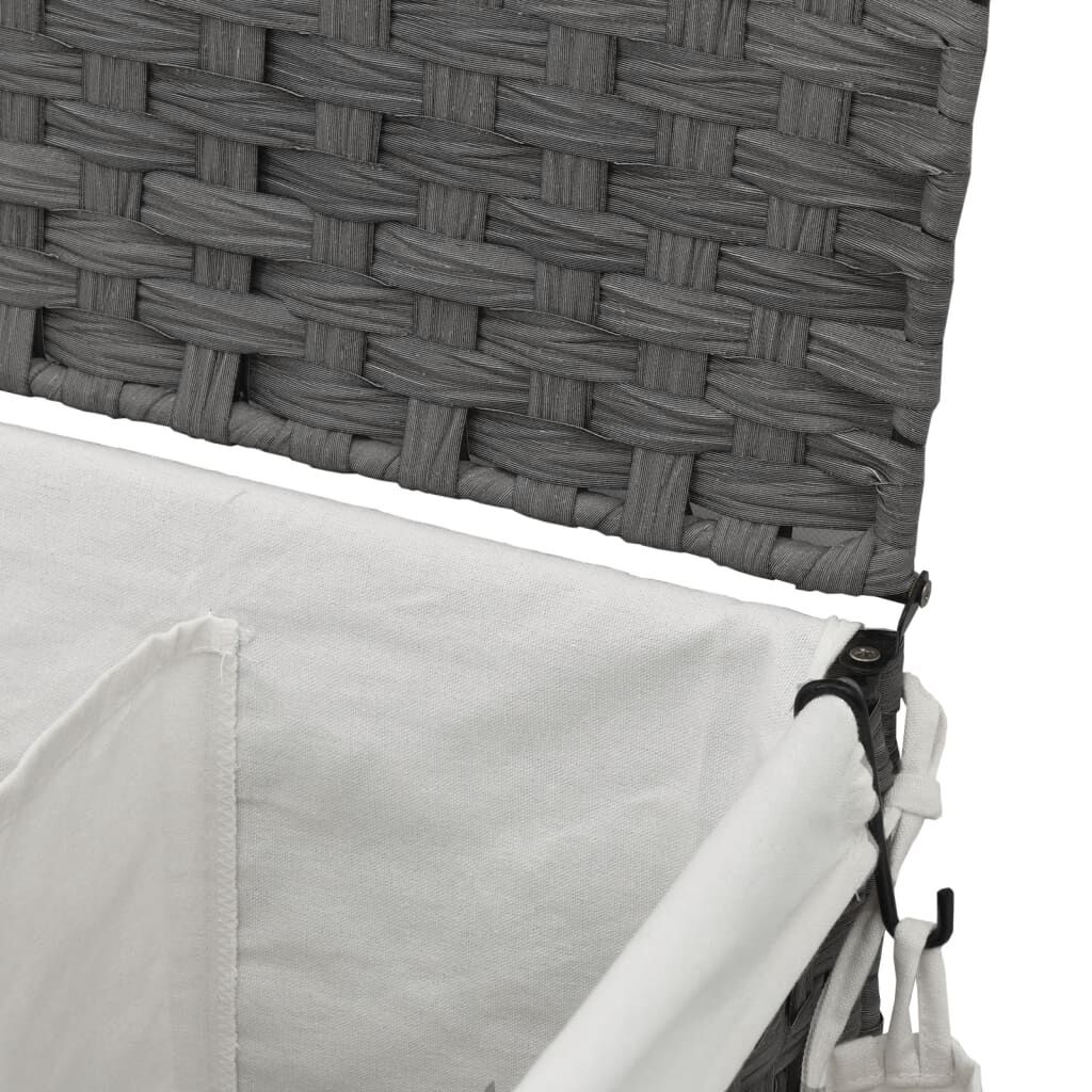 vidaXL Καλάθι Άπλυτων με Τροχούς Γκρι 60x35x60,5 εκ. από Ρατάν