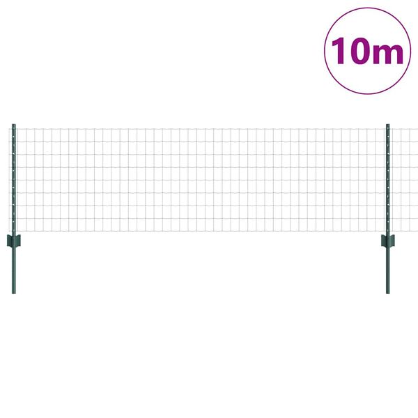 vidaXL Τείχος και Πόστ Πράσινο 0,6 x 10 μ Ατσάλι