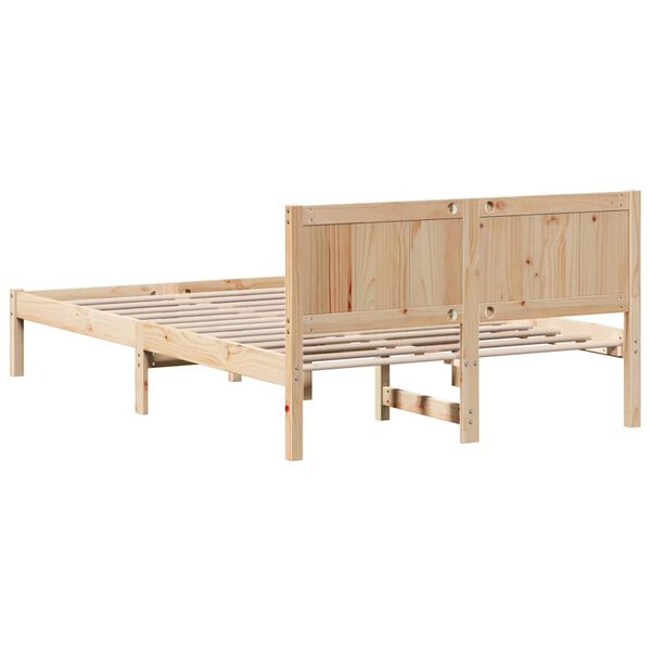vidaXL Σκελετός Κρεβατιού Καφέ 120 x 190 cm Μασίφ ξύλο πεύκου