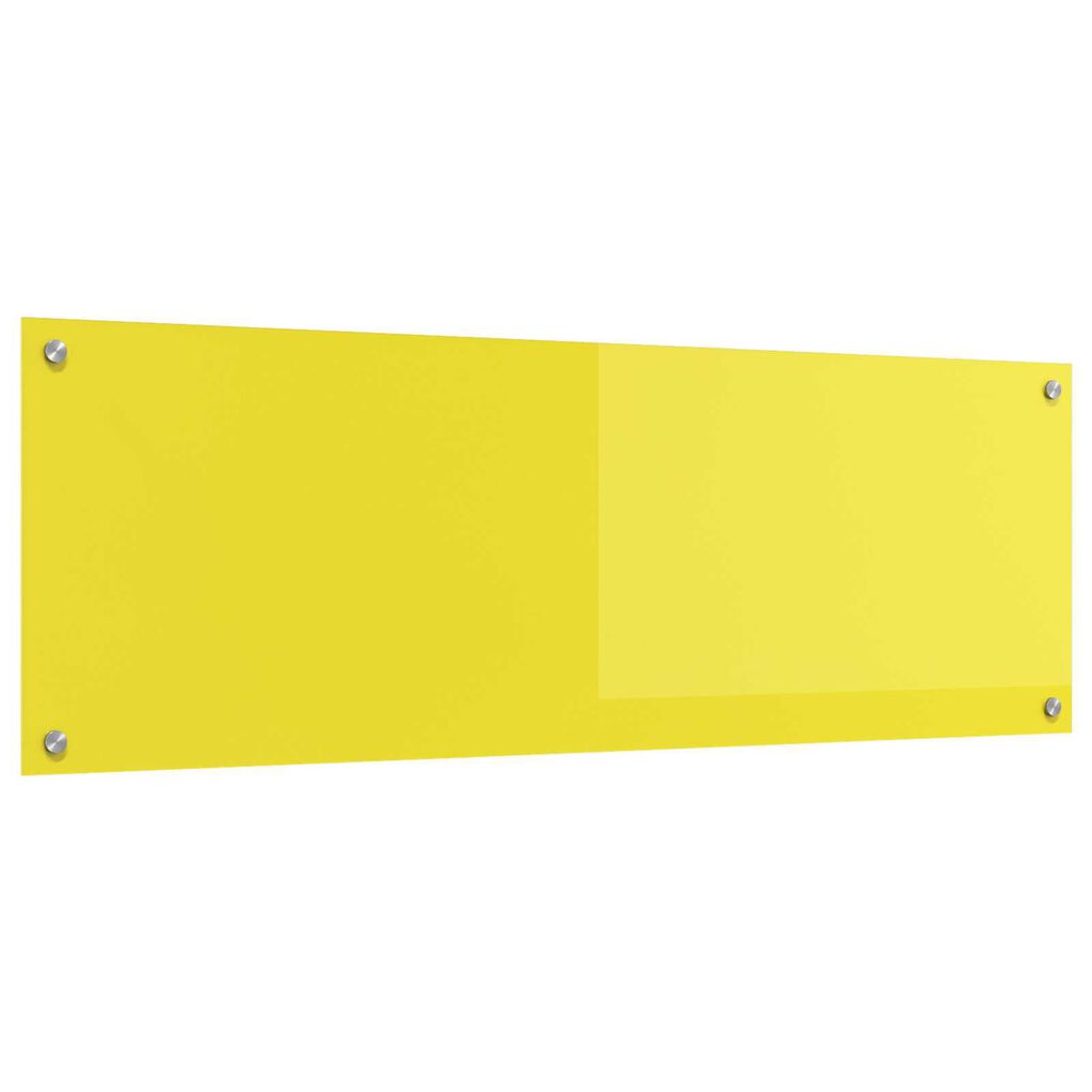 vidaXL Πίσω Τοίχος Κουζίνας Κίτρινος 120x40x0,6 εκ Γυαλί Ανοξείδωτο