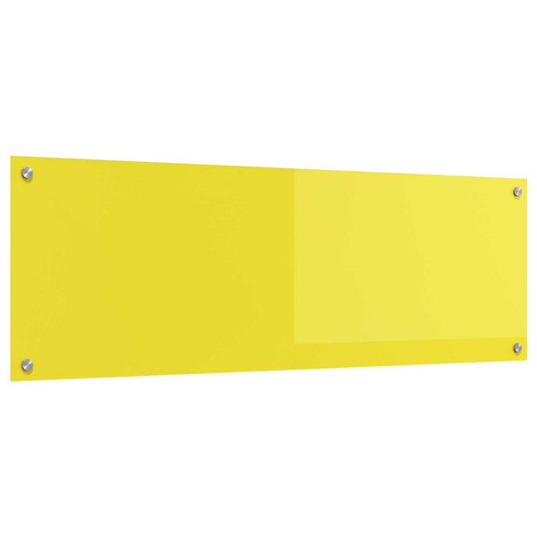 vidaXL Πίσω Τοίχος Κουζίνας Κίτρινος 120x40x0,6 εκ Γυαλί Ανοξείδωτο
