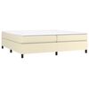 vidaXL Κρεβάτι Boxspring με Στρώμα Κρεμ 200x200 εκ. Συνθετικό Δέρμα