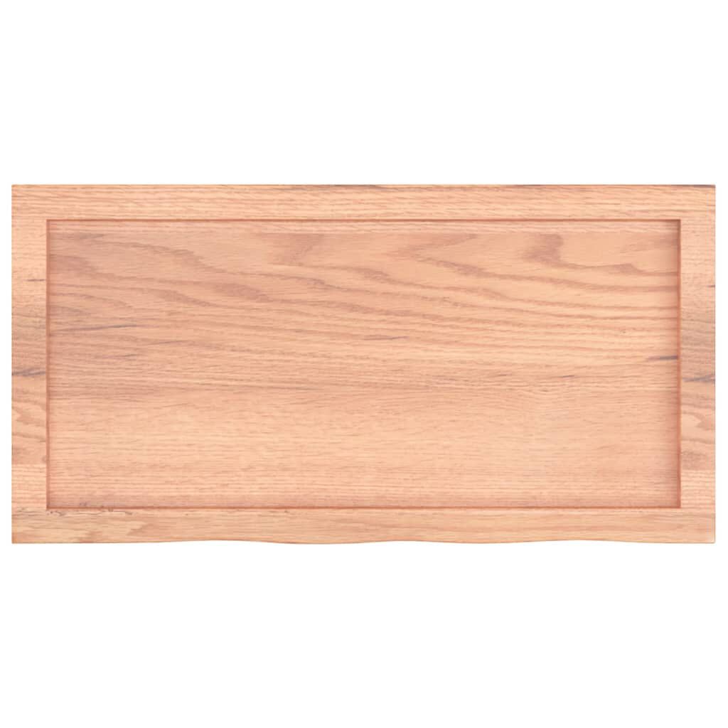 vidaXL Επιφ Τραπεζιού Αν Καφέ 80x40x(2-4)εκ. Επεξ. Μασίφ Ξύλο Δρυός
