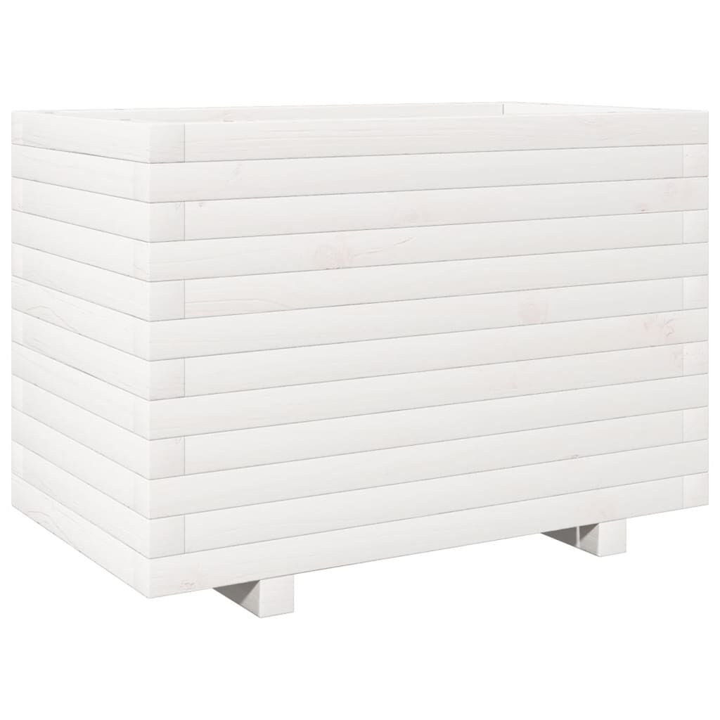 vidaXL Ζαρντινιέρα Κήπου Λευκή 70x40x49,5 εκ. από Μασίφ Ξύλο Πεύκου