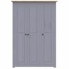 vidaXL Ντουλάπα Τρίφυλλη Γκρι 118x50x171,5 εκ Ξύλο Πεύκου Σειρά Panama
