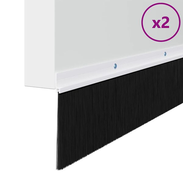 vidaXL Σφραγίδες πόρτας με βούρτσες που προσαρτώνται 2 pcs Λευκό