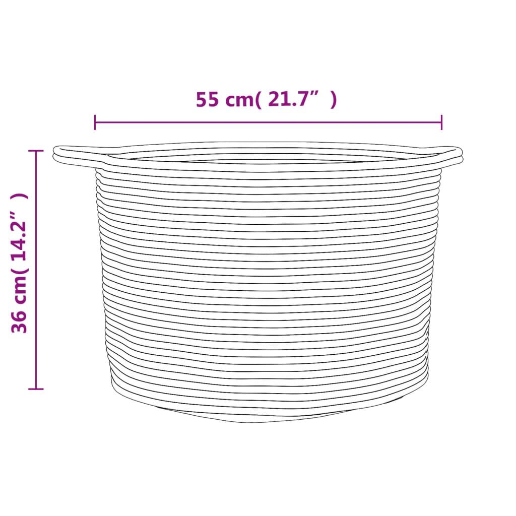 vidaXL Καλάθι Απλύτων Καφέ και Λευκό Ø55x36 εκ. Βαμβακερό