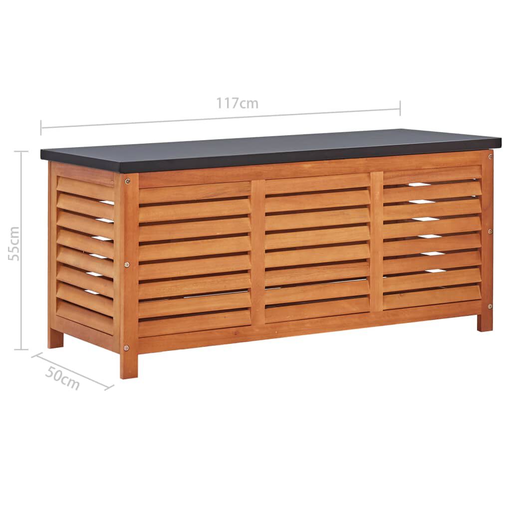 vidaXL Μπαούλο Αποθήκευσης Κήπου 117x50x55 εκ. Μασίφ Ξύλο Ευκαλύπτου