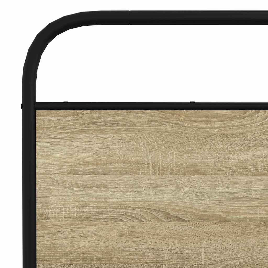 vidaXL Σκελετός Κρεβ. Χωρίς Στρώμα Sonoma Δρυς 150x200 εκ. Μεταλλικό