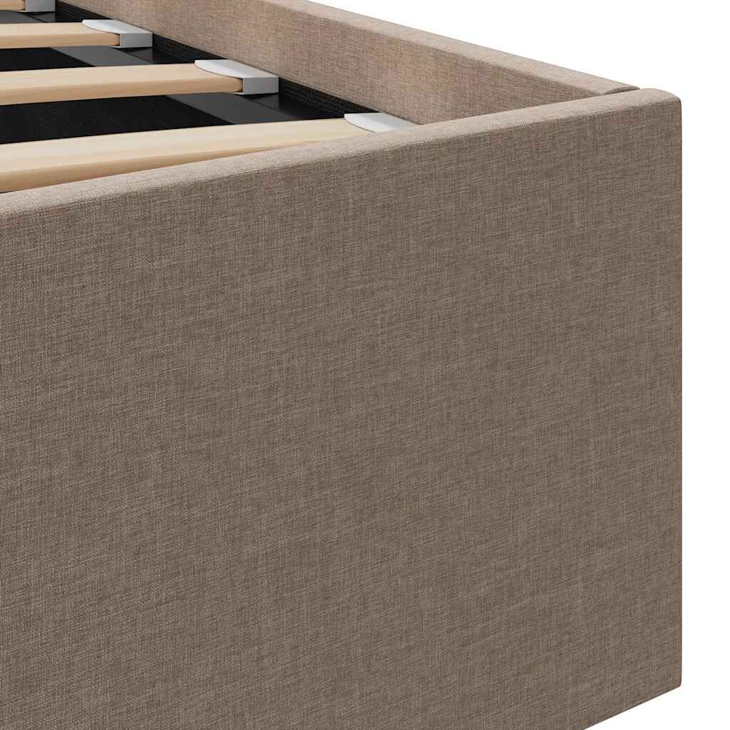 vidaXL Πλαίσιο Κρεβατιού με Αποθηκ. Χώρο Taupe 90x200 εκ. Υφασμάτινο