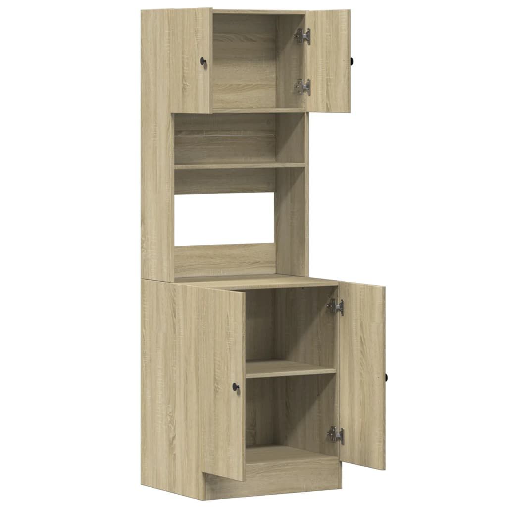 vidaXL Στήλη Κουζίνας Sonoma Δρυς 60x50x180 εκ. από Επεξεργασμένο Ξύλο