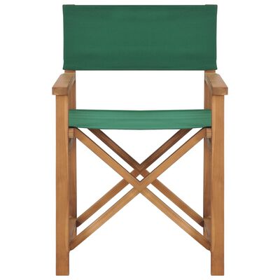 vidaXL Καρέκλες Σκηνοθέτη 2 τεμ. Πράσινες από Μασίφ Ξύλο Teak