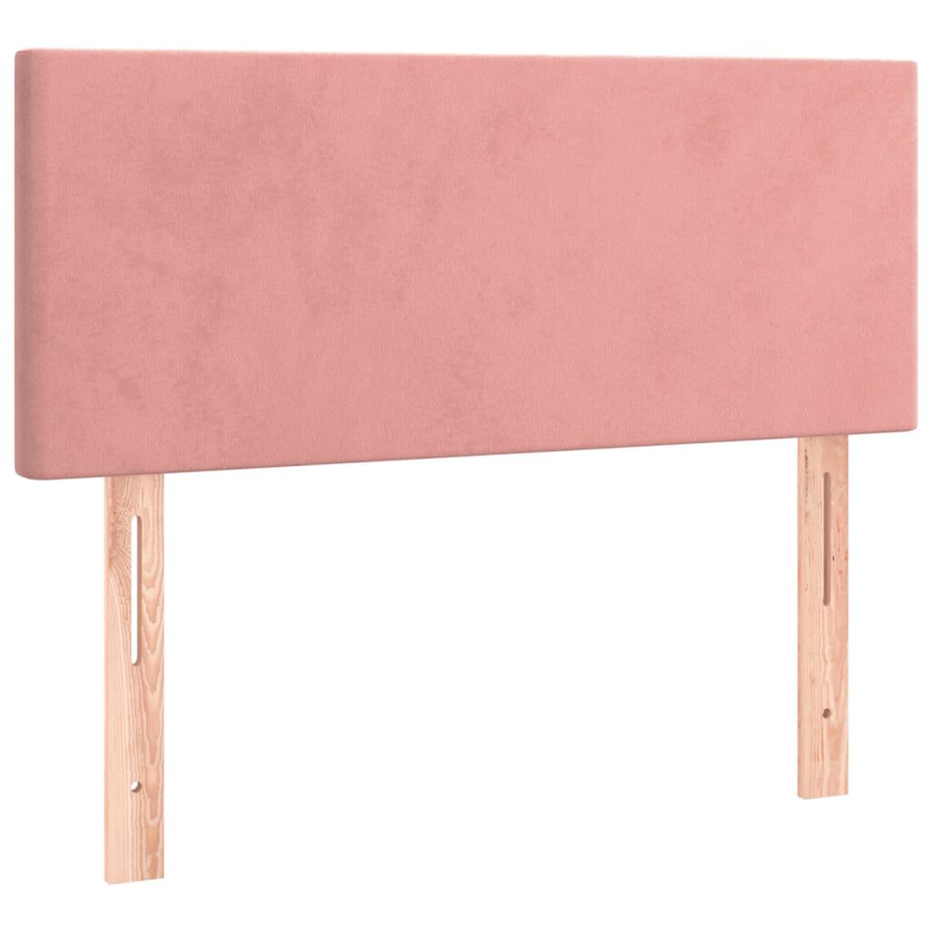 vidaXL Κρεβάτι Boxspring με Στρώμα Ροζ 120x200 εκ. Βελούδινο