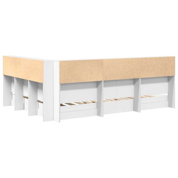 vidaXL Κρεβάτι Βιβλιοθήκης Λευκό 150x200 εκ. Επεξεργασμένο Ξύλο