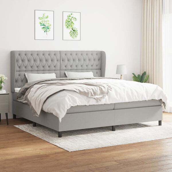 vidaXL &Kappa;&rho;&epsilon;&beta;ά&tau;&iota; Boxspring &mu;&epsilon; &Sigma;&tau;&rho;ώ&mu;&alpha; &Alpha;&nu;&omicron;&iota;&chi;&tau;ό &Gamma;&kappa;&rho;&iota; 200x200 &epsilon;&kappa;. &Upsilon;&phi;&alpha;&sigma;&mu;ά&tau;&iota;&nu;&omicron;