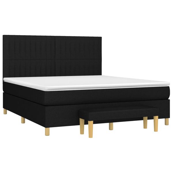 vidaXL &Kappa;&rho;&epsilon;&beta;ά&tau;&iota; Boxspring &mu;&epsilon; &Sigma;&tau;&rho;ώ&mu;&alpha; &Mu;&alpha;ύ&rho;&omicron; 160x200 &epsilon;&kappa;. &Upsilon;&phi;&alpha;&sigma;&mu;ά&tau;&iota;&nu;&omicron;