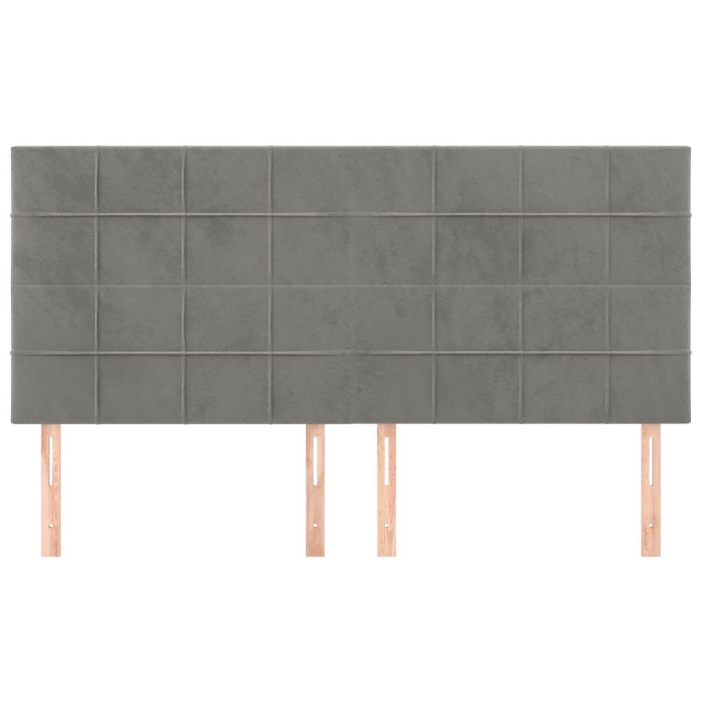 vidaXL Κεφαλάρια Κρεβατιού 4 τεμ. Αν. Γκρι 100x5x78/88 εκ. Βελούδινο
