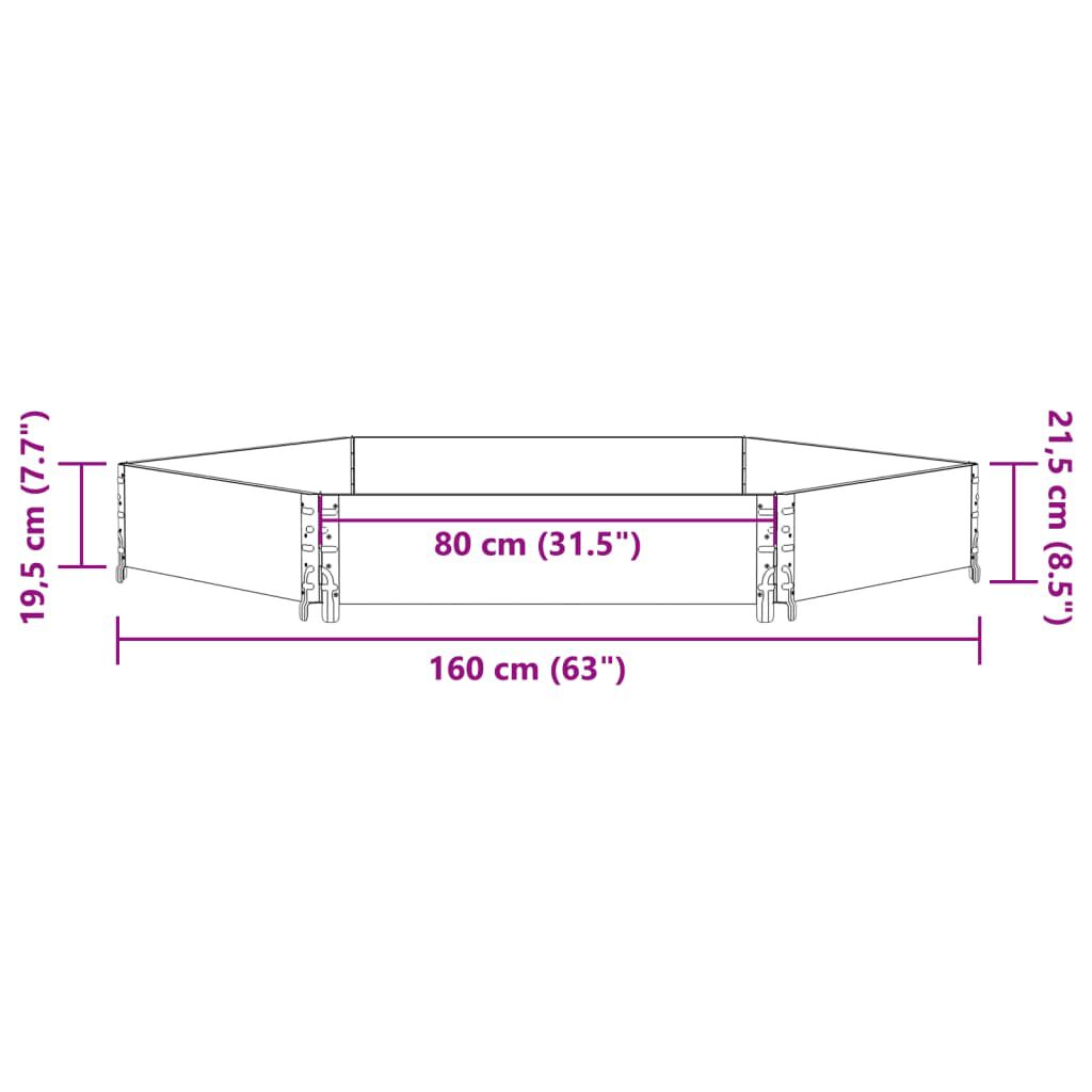 vidaXL Ζαρντινιέρα Εξάγωνη 160x160 εκ. από Μασίφ Ξύλο Πεύκου