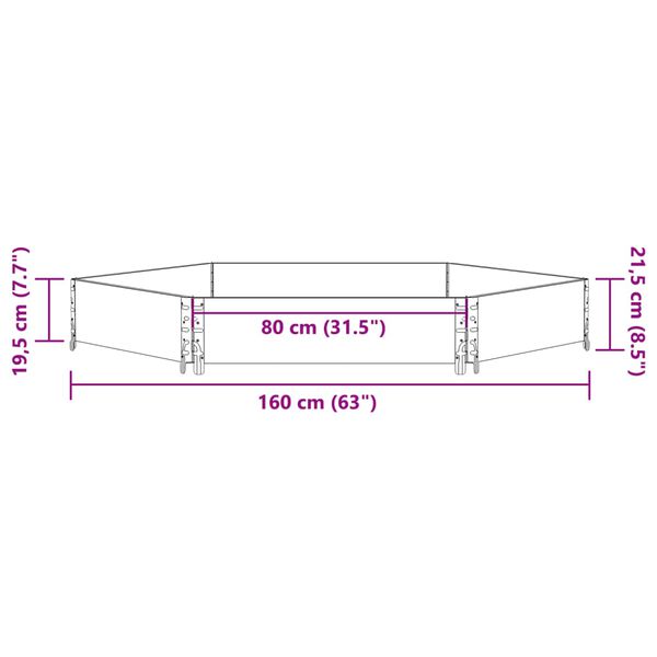vidaXL Ζαρντινιέρα Εξάγωνη 160x160 εκ. από Μασίφ Ξύλο Πεύκου