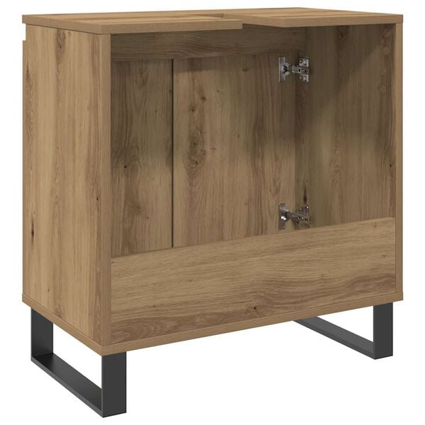 vidaXL Ντουλάπι Μπάνιου Δρυς τεχνίτης 58 x 33 x 60 εκ από Επεξεργ Ξύλο