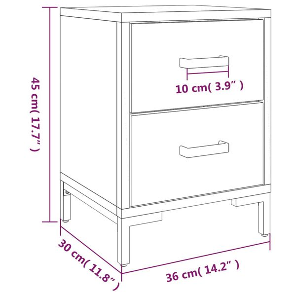 vidaXL Κομοδίνο Καφέ 36 x 30 x 45 εκ. από Μασίφ Ξύλο Πεύκου