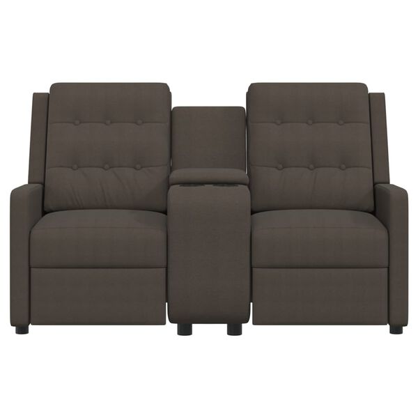 vidaXL Πολυθρόνα Μασάζ Διθέσια & Ποτηροθήκη Σκ. Γκρι Υφασμάτινη