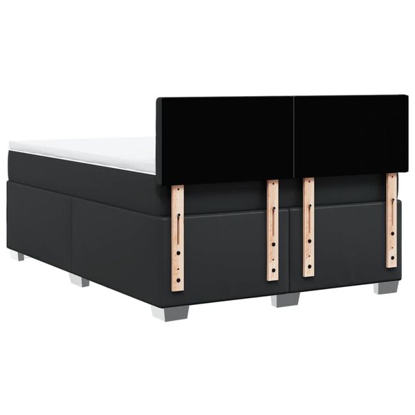 vidaXL Κρεβάτι Boxspring με Στρώμα Μαύρο 160x200εκ.από Συνθετικό Δέρμα