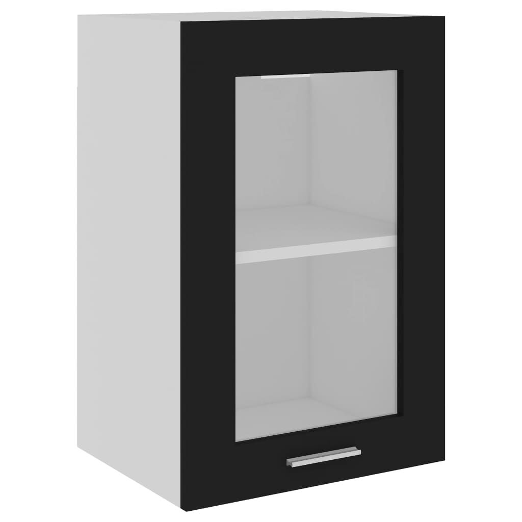 vidaXL Ντουλάπι Κρεμαστό με Τζάμι Lyon Μαύρο 40x31x60εκ. από