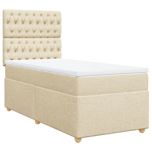 vidaXL &Kappa;&rho;&epsilon;&beta;ά&tau;&iota; Boxspring &mu;&epsilon; &Sigma;&tau;&rho;ώ&mu;&alpha; &Kappa;&rho;&epsilon;&mu; 100 x 200 &epsilon;&kappa;. &Upsilon;&phi;&alpha;&sigma;&mu;ά&tau;&iota;&nu;&omicron;