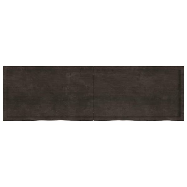 vidaXL Επιφάνεια Τραπεζιού Σκούρο Καφέ 200x60x(2-6)εκ Επεξ. Μασίφ Δρυς