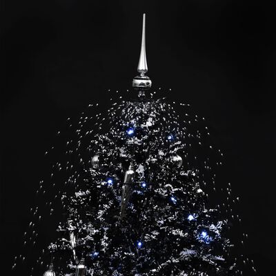 vidaXL Χριστουγεννιάτικο Δέντρο που Χιονίζει Μαύρο 140 εκ. PVC με Βάση