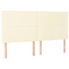 vidaXL Κρεβάτι Boxspring με Στρώμα Κρεμ 200x200 εκ. Συνθετικό Δέρμα