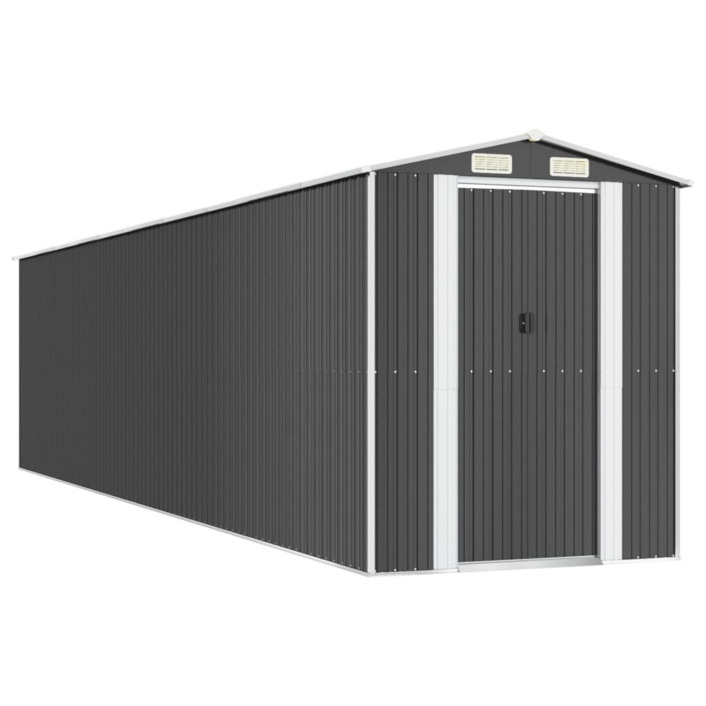 vidaXL Αποθήκη Κήπου Ανθρακί 192x855x223 εκ. Γαλβανισμένο Ατσάλι
