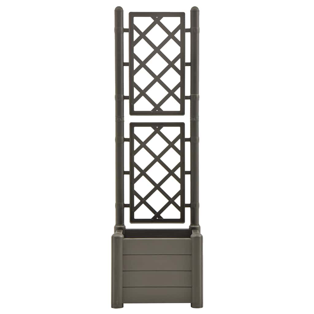 vidaXL Ζαρντινιέρα Κήπου Καφασωτό Ανθρακί 43x43x142 εκ Πολυπροπυλένιο