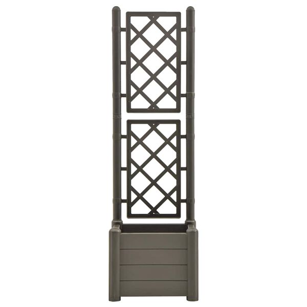 vidaXL Ζαρντινιέρα Κήπου Καφασωτό Ανθρακί 43x43x142 εκ Πολυπροπυλένιο