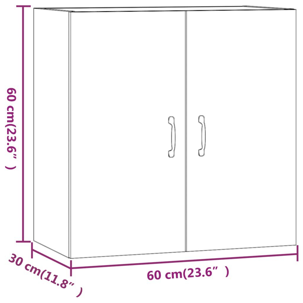 vidaXL Ντουλάπι Τοίχου Γκρι Σκυρ. 60x31x60 εκ. Επεξεργασμένο Ξύλο