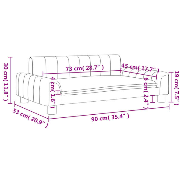 vidaXL Καναπές Παιδικός Μαύρο 90x53x30 εκ. από Ύφασμα