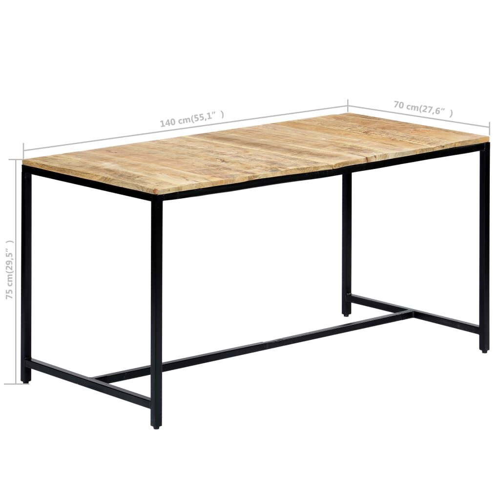 vidaXL Τραπεζαρία 140 x 70 x 75 εκ. από Μασίφ Ακατέργαστο Ξύλο Μάνγκο