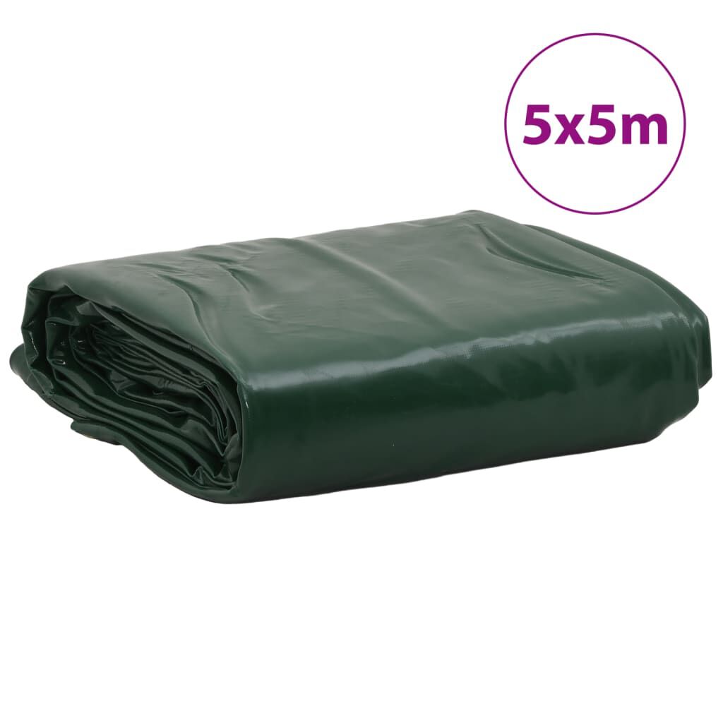 vidaXL Μουσαμάς Πράσινος 5 x 5 μ. 650 γρ./μ²